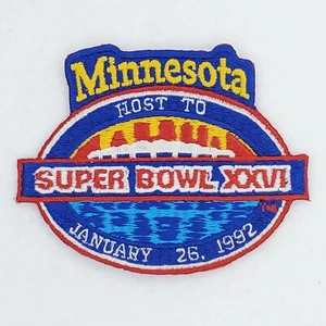 Super Bowl XXVI Minnesota Host Patch Washington Redskins Bills cucito su 3,75x3 NOS - Foto 1 di 4