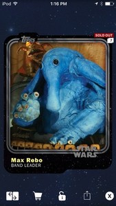 Topps Star Wars Digital Card Trader Max Rebo Spectrum Black Variant Award