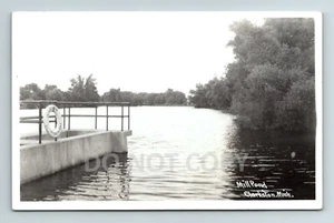 Clarkston MI, Mill Pond, salvavidas, postal de 1950 RPPC, condado de Oakland - Imagen 1 de 3
