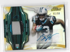 2014 Finest Rookie Patch Autographs Gold Refractors Kelvin Benjamin /50 - Picture 1 of 2