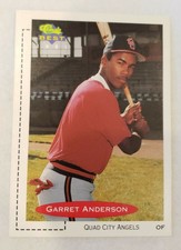 1991 CLASSIC BEST #258 GARRET ANDERSON QUAD CITY ANGELS MINOR LEAGUE RC NM+