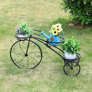Tricycle Plant Stand Flower Pot Cart Bicycle Holder Rack for Home Garden Patio - Picture 1 of 12