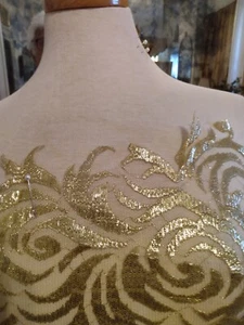 44" x 12"" ROLLOS DE ORO METÁLICO EN RED FINA VESTIR DISEÑOS LISOS ENCAJE - Imagen 1 de 6