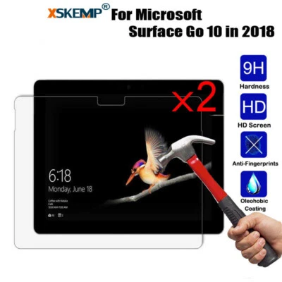 2Pcs 9H TEMPERED GLASS Screen Protector Microsoft Surface Go 2018 Anti Scratch - Image 1 of 4