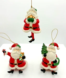 Home Interiors Santa Claus Bell Ornaments Ceramic Dangling Feet Original Box - Picture 1 of 19