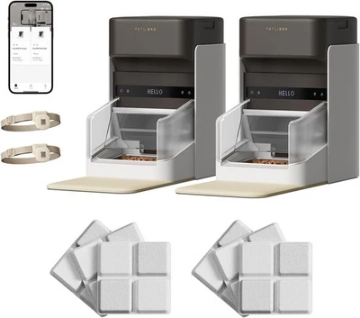 Alimentador automático para gatos, coleira ativada por etiqueta refeições personalizadas, 5G&2.4G Wi-Fi  - Imagem 1 de 4