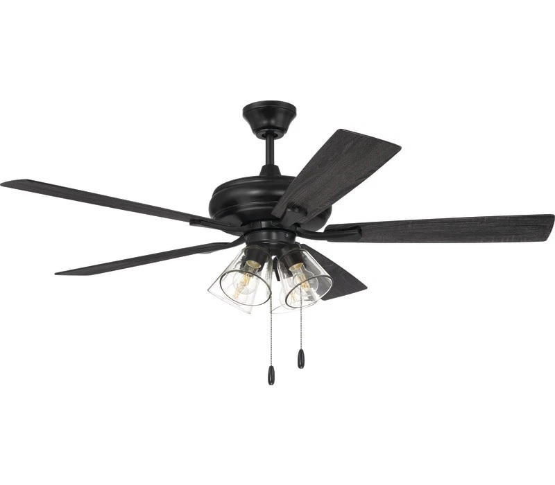 Craftmade Eos Clear Light 52" Ceiling Fan with LED Light & Pull Chain Flat Black - Image 1 of 1