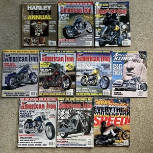 Vtg LOT 1999-2002 10 ISSUES AMERICAN IRON MOTORCYCLE MAGAZINE HARLEY & Others - Picture 1 of 11