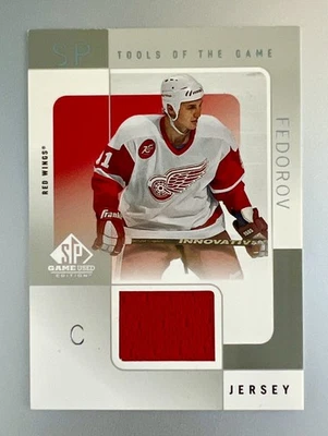 2001 Upper Deck SP Game Used Edition Sergei Fedorov Patch Game-Used Jersey - Image 1 of 2