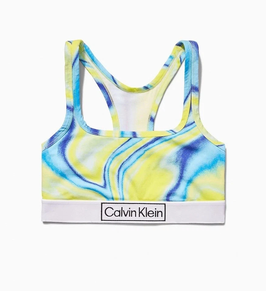 Calvin Klein Reimagined Heritage Pride Unlined Bralette White/Blue/Green Size XL - Image 1 of 4