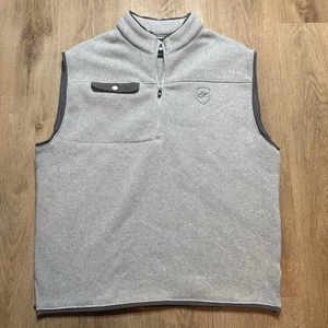 FootJoy Vest Mens M Gray Sweater Fleece 1/4 Zip Pullover  Pocket Golf - Picture 1 of 9