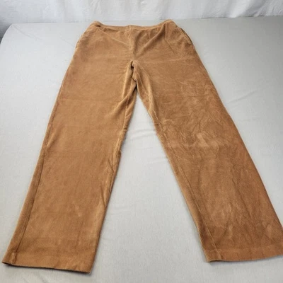 Calça esportiva Josephine Chaus de veludo elástica camelo cintura bronzeada tamanho P vintage - Imagem 1 de 4