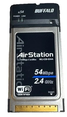 Buffalo Air Station WiFI Wireless Network Card Laptop 54 Mbps PCMCIA WLI-CB-G54 - Image 1 of 4