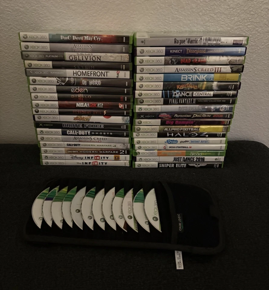 Microsoft Xbox 360 Game Lot Of 48 - Halo, Skyrim, Resident Evil, Rayman, COD…. - Image 1 of 4