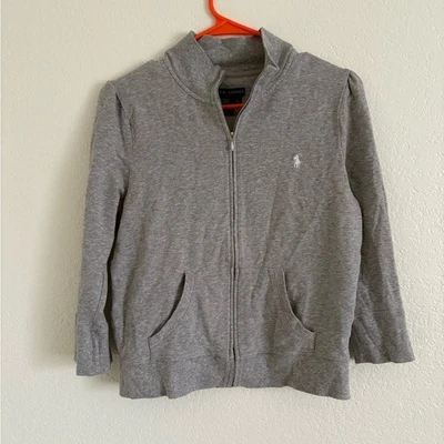 Ralph Lauren Etiqueta Azul Lauren Algodón Activo Cremallera Recortado Gris Años 90 Y2K Mujeres L Foto 1 de 4