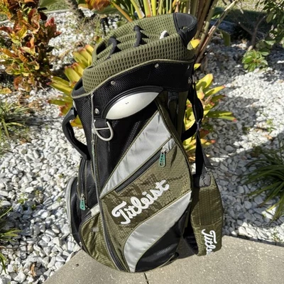 Bolsa de carrito de golf Titleist divisor de 14 vías verde oliva negro bolsillos ligeros Foto 1 de 4