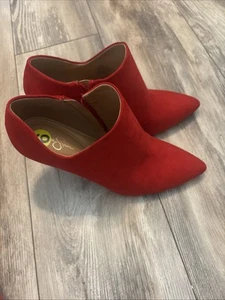 NWOB Jessica Simpson High Heel Faux Suede Ankle Boots, Zipper, Averna3, Red, 9 - Picture 1 of 3