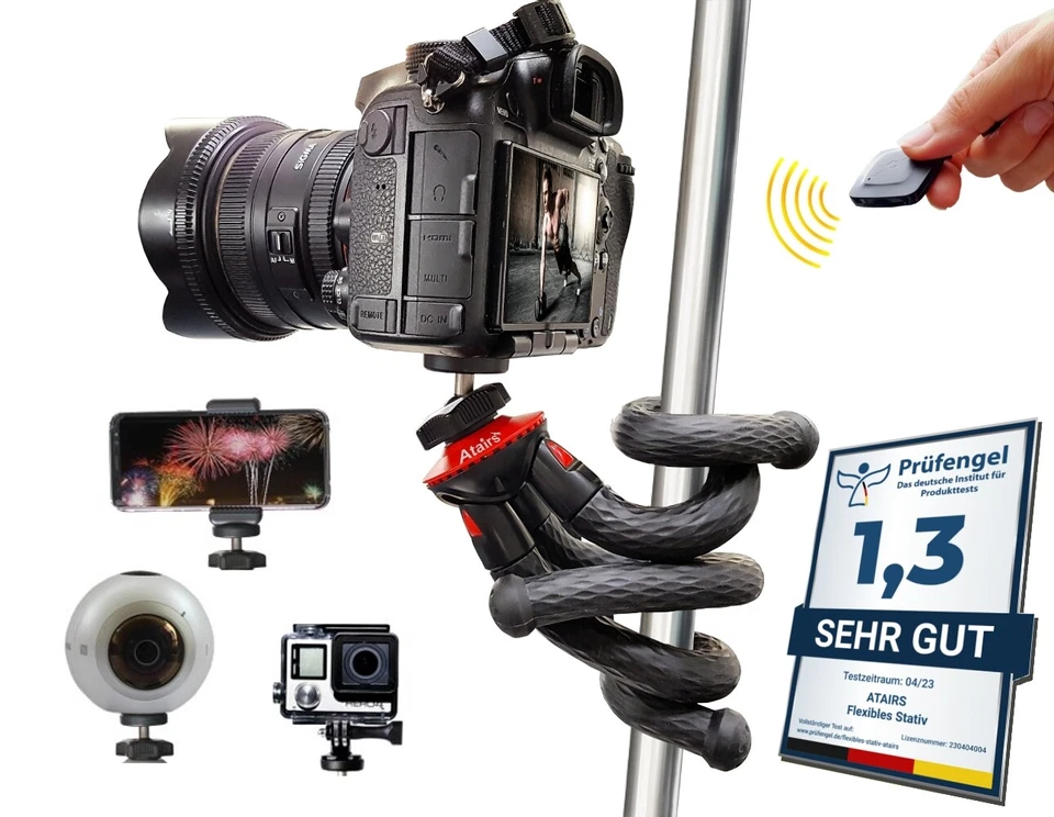 Flexibles Stativ, Reisestativ Mini Kamerastativ f. Spiegelreflexkamera DSLR SLR  - Bild 1 von 4