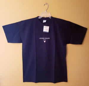 CAMISETA GUESS JEANS Para Hombre Logo Grande Mangas Cortas Negro Algodón Cuello Redondo Nueva con Etiquetas - Imagen 1 de 13