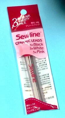 "Sewline" Lead Refills - Trio Colours - Black, White, Pink 3 of Each - image 1 of 2