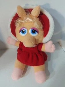 Vintage 1987 Plush BABY Mmiss Piggy with Red Bonnet 10in...Clean - Picture 1 of 3
