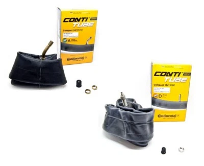 Continental Compact 10/11/12" Zoll Fahrrad-Schlauch Auto-/Dunlopventil AV 45°/DV