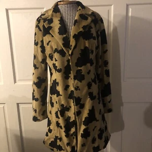 Gothic Brand Faux Fur Cow Print Length Small Retro Coat Animal Print Western - Picture 1 of 7
