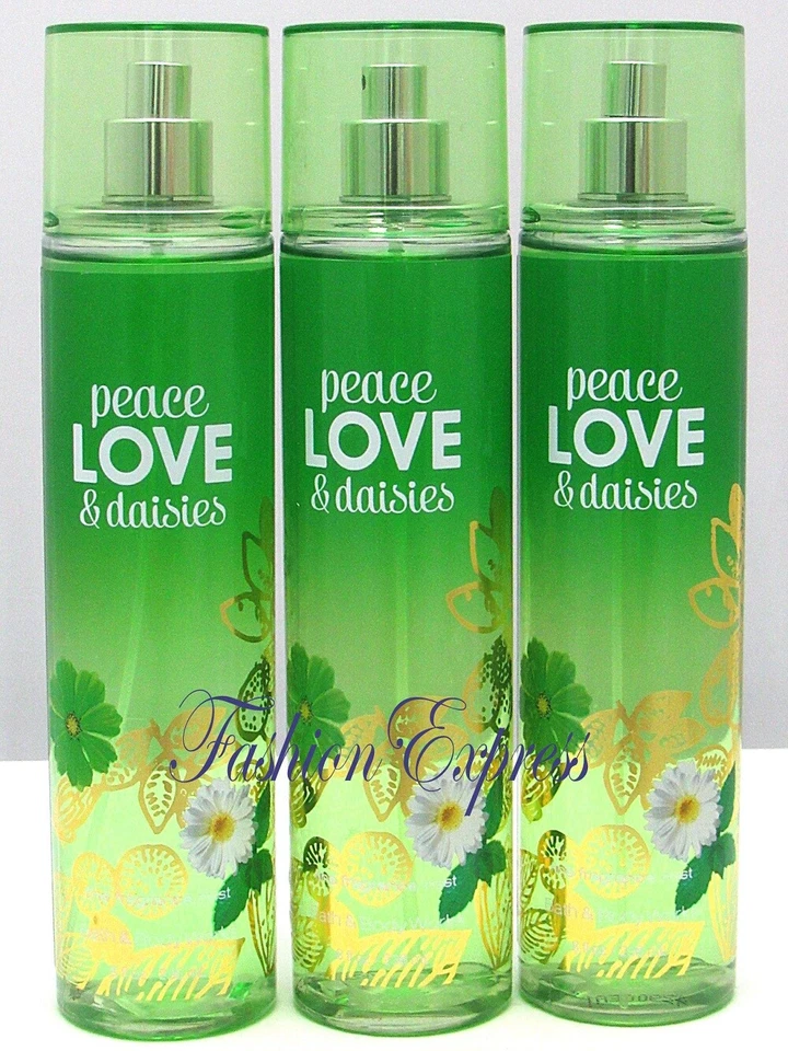 BATH & BODY WORKS PEACE LOVE & DAISIES SPRAY CORPORAL 8 OZ (LOTE DE 3 PIEZAS) Foto 1 de 1