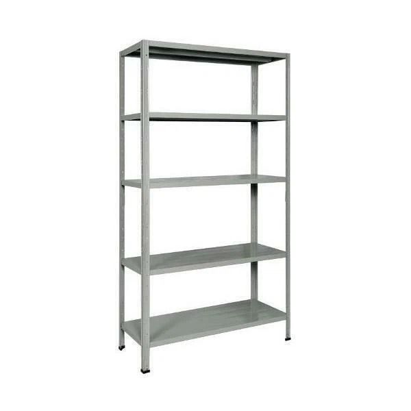 Brixo Click Clack Scaffale con 5 Ripiani Rinforzati, 100 x 40 x 186cm - Argento