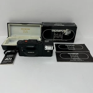 Olympus XA 35mm Rangefinder Film Camera W/Box + A11 Flash: From Japan: Untested - Picture 1 of 24