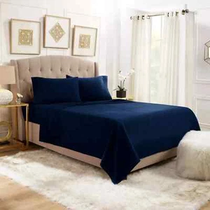 Deep Pocket Bed Sheets 4 Piece Microbar Set Hotel Luxury Ultra Soft Bed Sheets - Picture 1 of 70