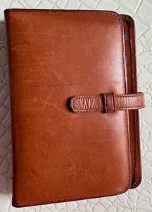 Vintage Coach Taschen Organizer Planer britisch hellbraun Leder 6 Ringe lose Lasche # 1117 - Bild 1 von 15