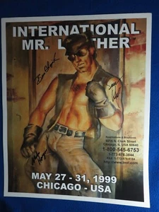 PÓSTER INTERNACIONAL MR. CUERO 16X20 CHICAGO 1999 TOM OF FINLAND 3x FIRMADO - Imagen 1 de 1