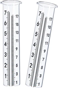 7 Capacity Rain Gauge Glass Replacement Tube With Lip For Yard Garden 2PACK - Picture 1 of 11