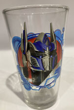 Transformers 16 Oz Drinking Glass  Optimus Prime Hasbro 2014 Blue