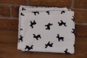 BABY Blanket CARTERS Black & WHITE Soft Deer Pattern Print Silhouette Hunt Elk