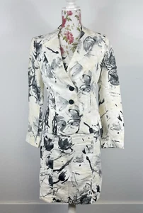 lealauryl paris women's black & white jacket & knee length dress linen Size 38 - Picture 1 of 17