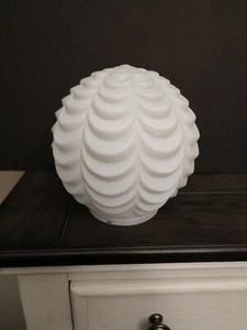 Vtg. Frosted White Glass Light Globe Drape Pattern Swag Light Art Deco 6" - Picture 1 of 5