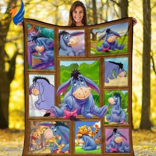 Eeyore Fleece Blanket Custom Winnie The Pooh Fan Home Decoration - Image 1 of 1