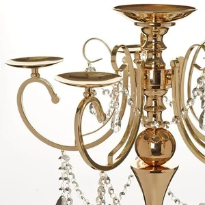 GOLD METAL Candle Holder Candelabra Party Wedding Centerpiece Reception SALE - Picture 1 of 3