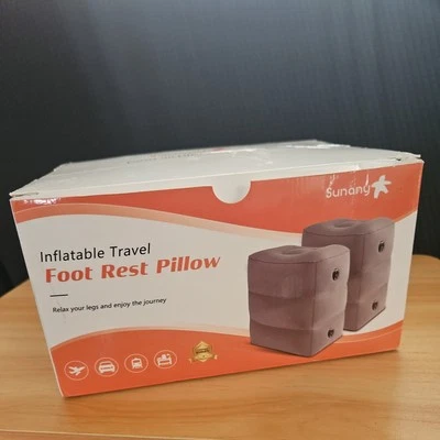 Sunany INFLATABLE TRAVEL FOOT REST PILLOW 2 包 灰色 — 第 1/4 张图片
