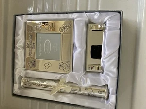 Christening picture Frame And Scroll And Holder - Picture 1 of 1