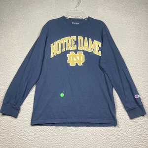 Notre Dame T-Shirt Erwachsene Small blau Fighting Irish Langarm Champion FLECK - Bild 1 von 8