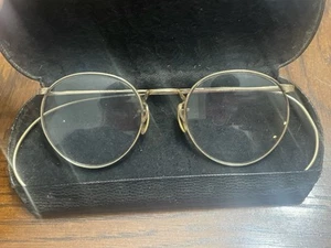 Vintage Eyeglasses Ful-Vue 12k GF GOLD FILLED Antique Frames W/ Hard Case - Picture 1 of 14