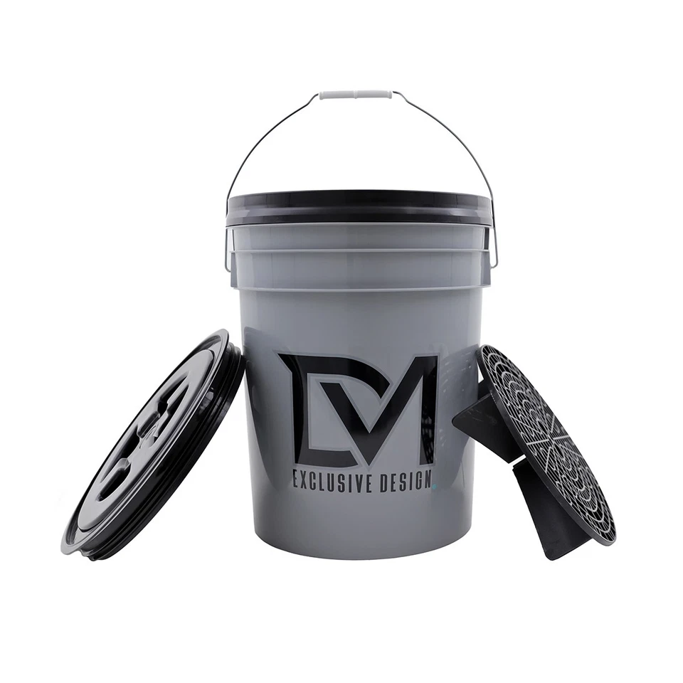 DMED XXL 20 Liter Car Auto Wasch Eimer mit Sieb und Deckel Grau Wascheimer KFZ - Bild 1 von 4