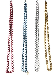 COLLANA IN ALLUMINIO MONOCOLORE BIGIOTTERIA VINTAGE CATENINA CIRCONFERENZA CM 95 - Imagen 1 de 9