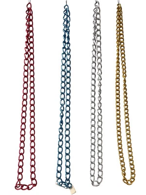 COLLANA IN ALLUMINIO MONOCOLORE BIGIOTTERIA VINTAGE CATENINA CIRCONFERENZA CM 95 - Immagine 1 di 4