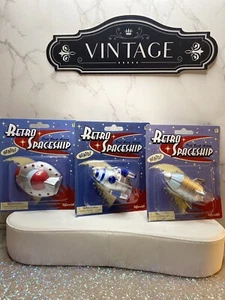 Vintage Retro Spaceship Pull Back Action Toy NEATO! NIP Lot Of 3 Toysmith 2011’ - Picture 1 of 12