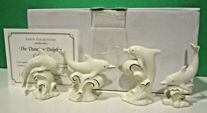 LENOX The DANCING DOLPHINS -- 4 sculpture Collection -- -- NEW in BOX with COA - Picture 1 of 7