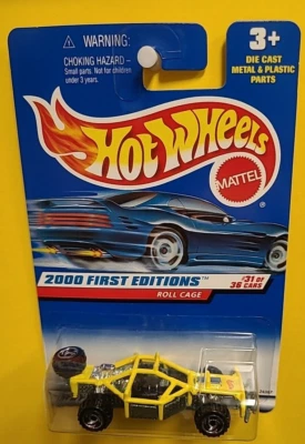 2000 Hot Wheels First Editions ROLL CAGE Collector #091 Yellow - Image 1 of 4
